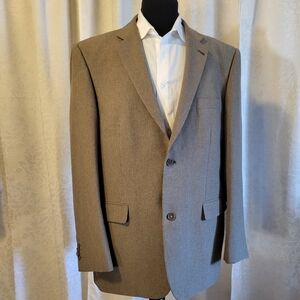 TAZIO ITALY Men's Wool Blazer, Sport Coat, Size 46R, Tan, Classic, Elegant
